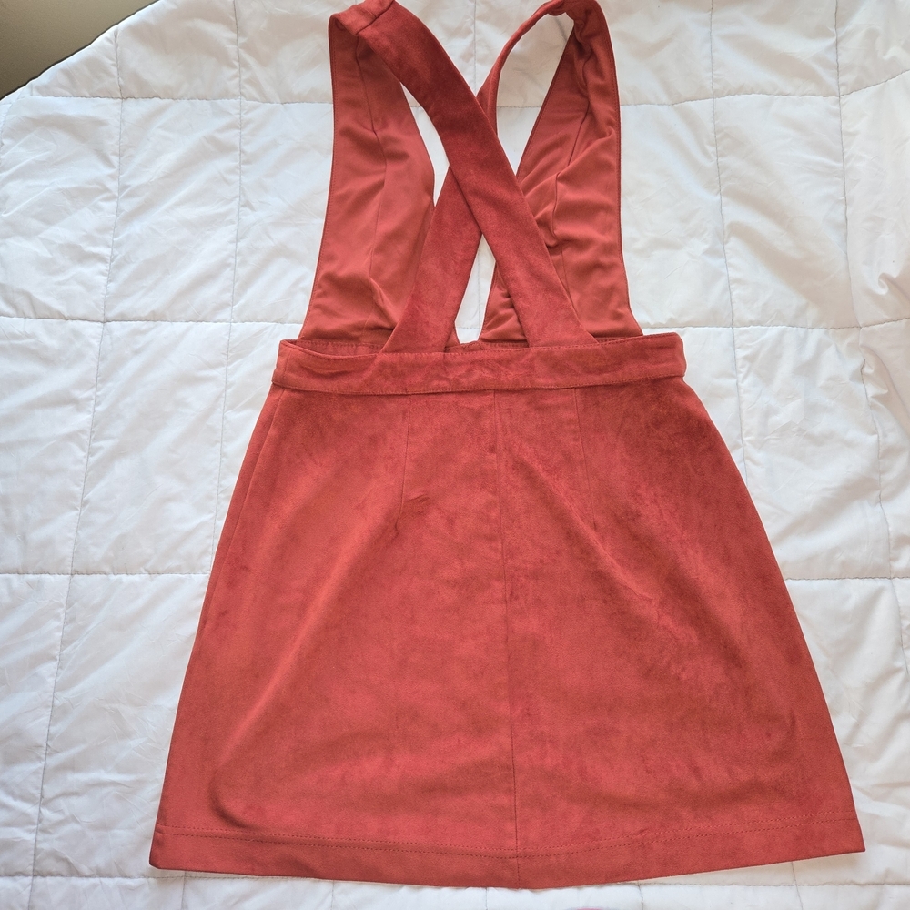 FOREVER 21 Coral Button-Down Pinafore Dress Size M - Picture 5 of 7